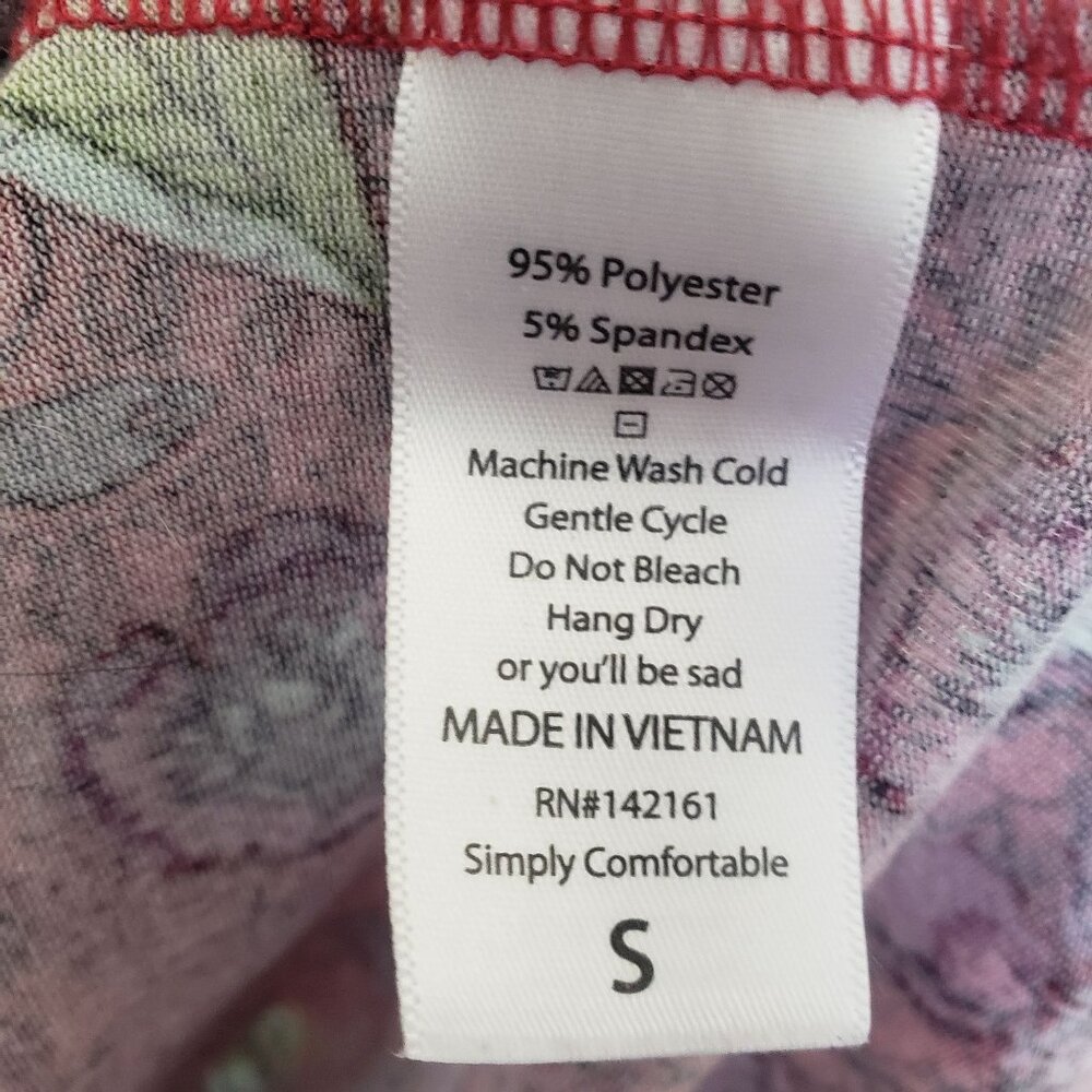 Lularoe Irma T Shirt Top Floral Leaf High Low Hemline Floral Size S - Picture 4 of 5